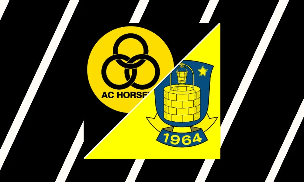 Pemain Brøndby merayakan kemenangan 2-0 atas AC Horsens di Nordstern Arena Horsens