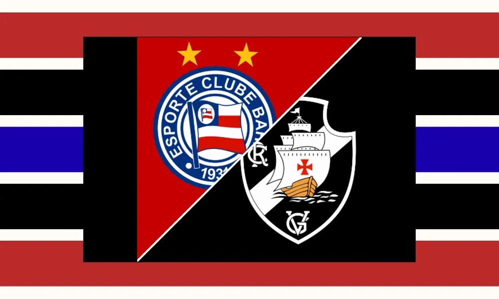 Aksi perebutan bola dalam pertandingan Bahia vs Vasco da Gama di Liga Brasil