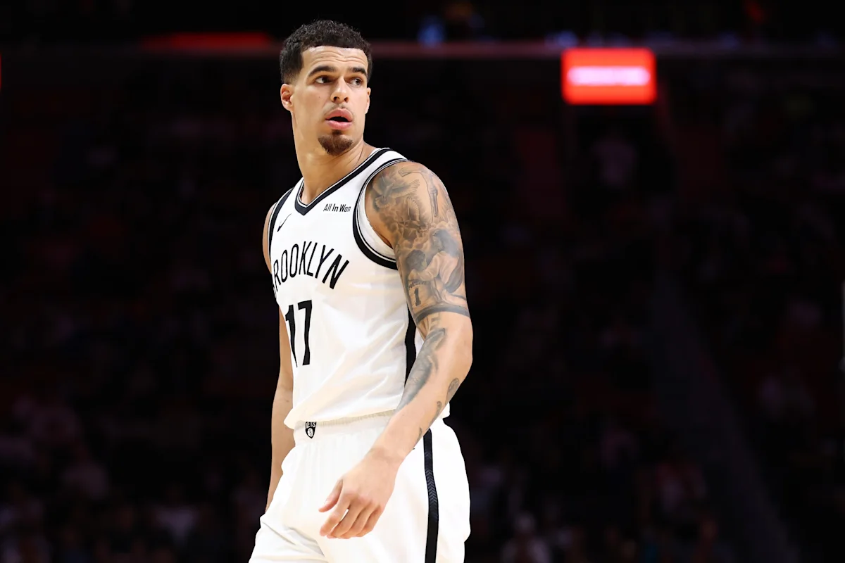 Pebasket Brooklyn Nets Michael Porter Jr saat bertanding di lapangan