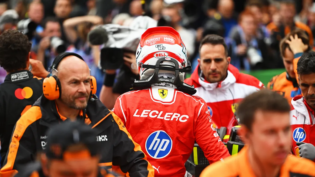 Pembalap Ferrari Charles Leclerc saat menjalani sesi akhir pekan Formula 1