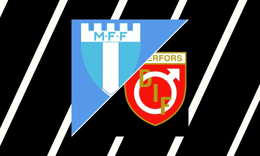 Pemain Degerfors merayakan gol kemenangan atas Malmö di Eleda Stadion