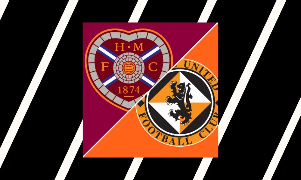 Pemain Heart of Midlothian merayakan gol kemenangan atas Dundee United di Tynecastle Park