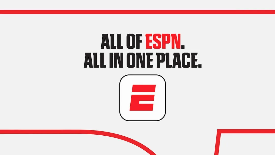 Tampilan antarmuka aplikasi layanan streaming ESPN di perangkat seluler