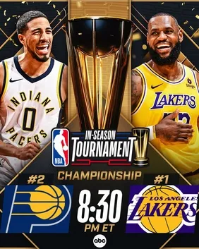 Los Angeles Lakers merayakan kemenangan juara NBA Cup 2023