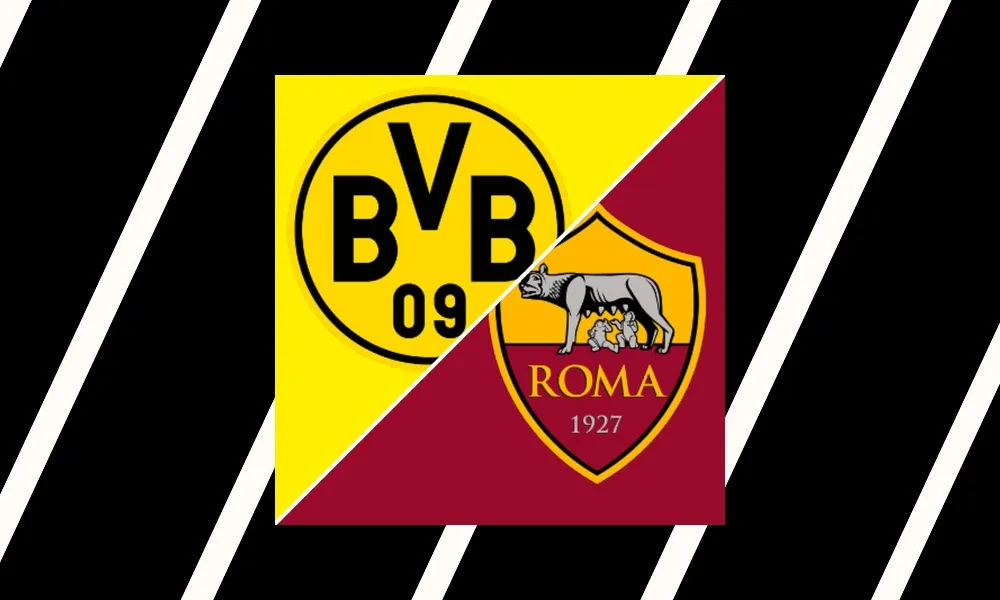 Ilustrasi pertandingan Borussia Dortmund vs AS Roma di Signal Iduna Park