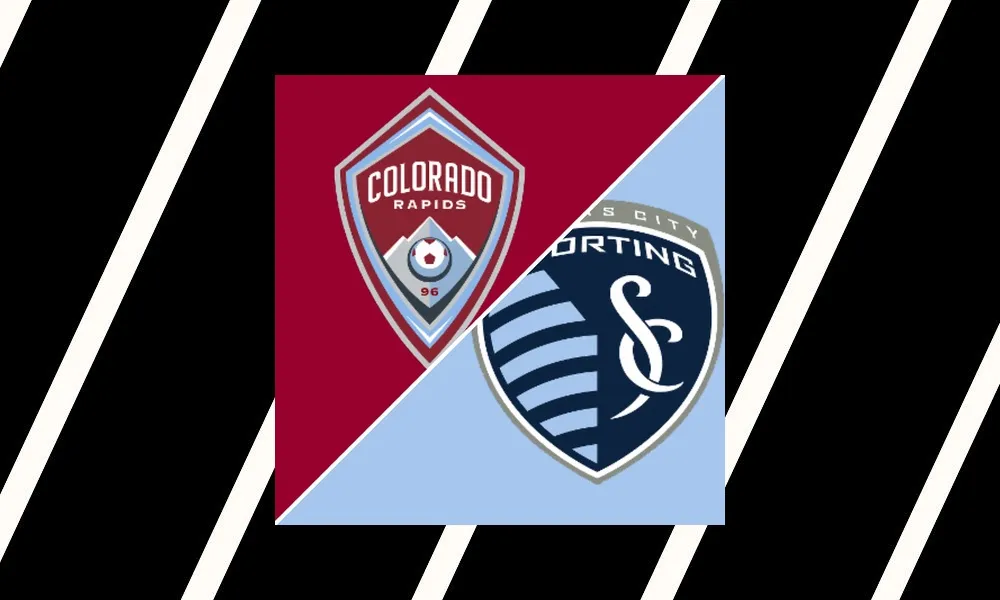 Ilustrasi pertandingan Colorado Rapids vs Sporting Kansas City di MLS dengan suasana stadion Dick's Sporting Goods Park
