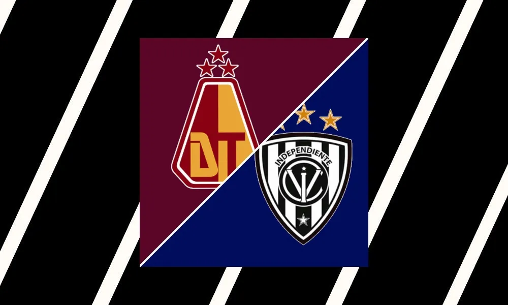 Ilustrasi pertandingan Tolima vs Ind. del Valle di CONMEBOL Libertadores dengan suasana stadion Estadio Manuel Murillo Toro