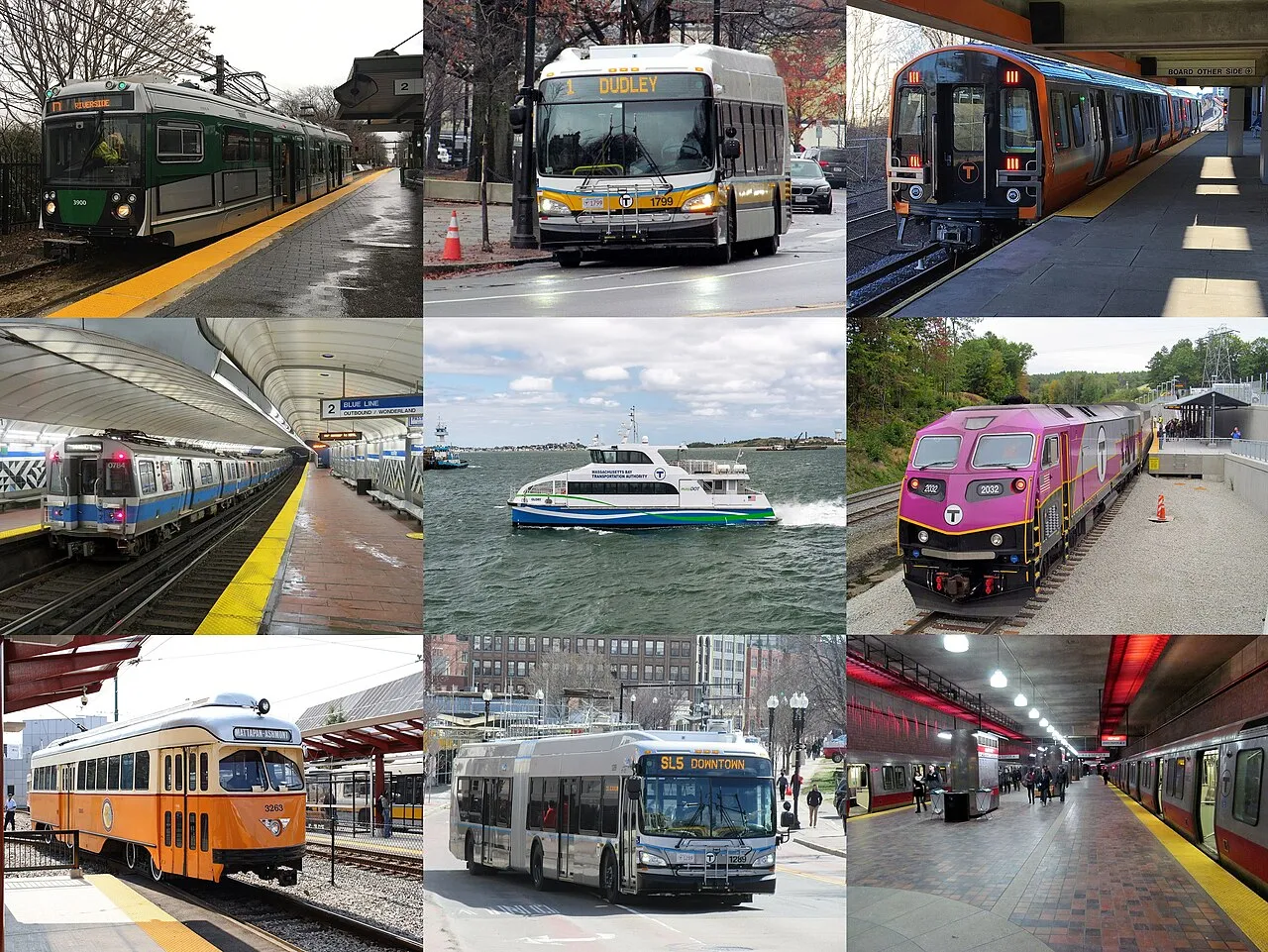 Peta dan armada kereta Massachusetts Bay Transportation Authority di Boston