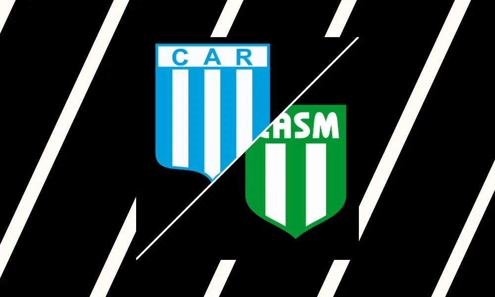 Pemain Racing Córdoba merayakan gol kemenangan atas San Miguel di Estadio Miguel Sancho