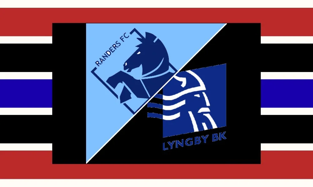 Pemain Randers merayakan kemenangan 2-0 atas Lyngby di Cepheus Park Randers
