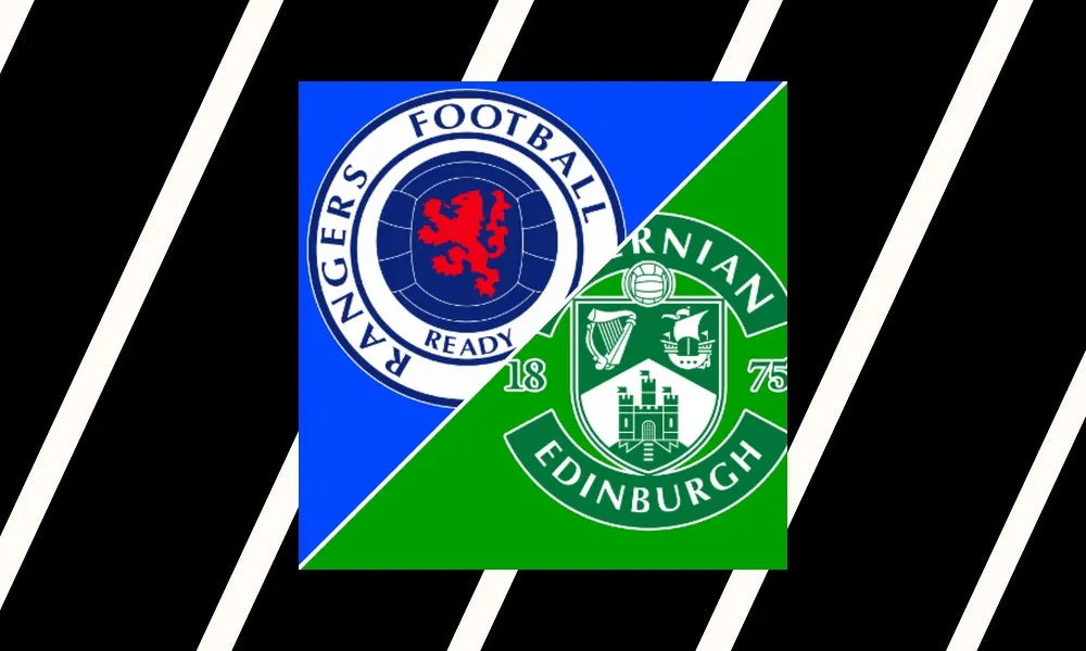 Pemain Hibernian merayakan kemenangan atas Rangers di Ibrox Stadium