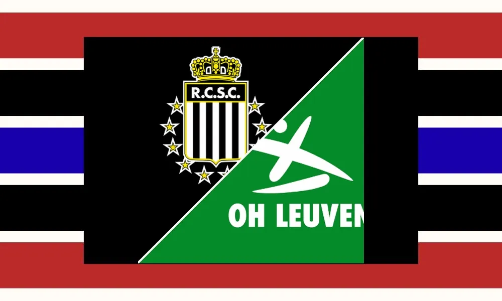 Pemain Royal Charleroi merayakan kemenangan 3-1 atas OH Leuven di Stade du Pays de Charleroi