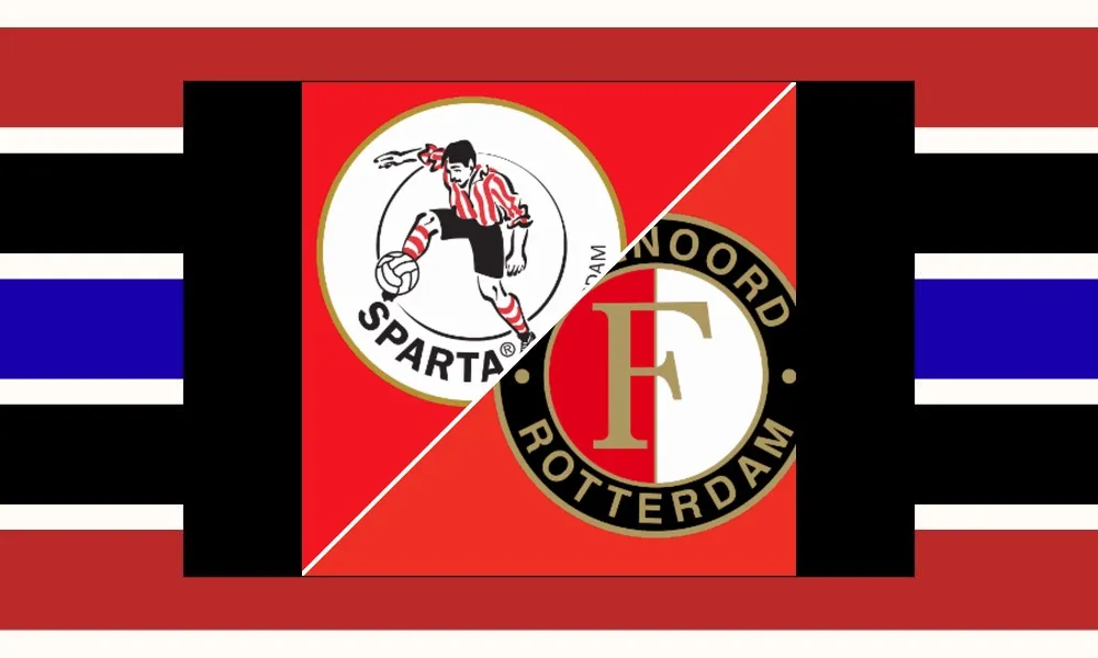 Pemain Feyenoord merayakan kemenangan 1-0 atas Sparta Rotterdam di Het Kasteel