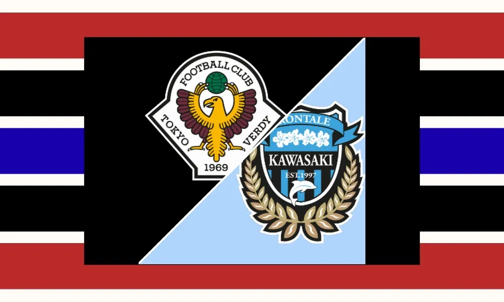 Aksi pemain Tokyo Verdy dan Kawasaki Frontale dalam laga J1 League